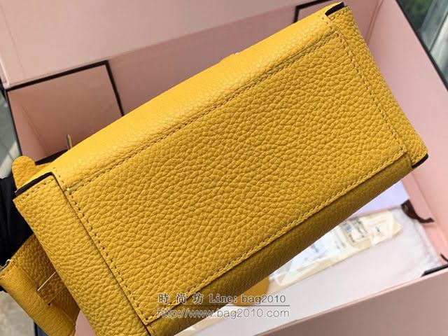 DELVAUX女包 2019春夏款 全新Cool Box優質牛皮 德爾沃女手提包 Cl0020 小方包太陽黃 Delvaux單肩包  fcs1275